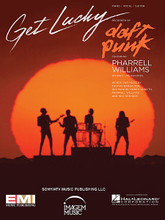 Get Lucky by Daft Punk and Pharrell Williams. For Piano/Vocal/Guitar. Piano Vocal. 8 pages. Published by Hal Leonard.

This sheet music features an arrangement for piano and voice with guitar chord frames, with the melody presented in the right hand of the piano part as well as in the vocal line.