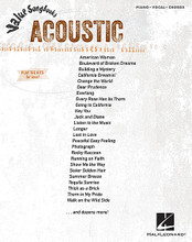 Acoustic. (Value Songbooks Series). By Various. For Piano/Vocal/Guitar. Piano/Vocal/Guitar Songbook. Softcover. 306 pages. Published by Hal Leonard.

A jam-packed collection of more than 50 acoustic favorites! Includes: American Woman • Boulevard of Broken Dreams • Building a Mystery • California Dreamin' • Change the World • Creep • Everlong • Every Rose Has Its Thorn • Hey You • Jack and Diane • The Joker • Longer • Name • Photograph • Thick as a Brick • The World I Know • Yellow • and more.