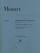 Wolfgang Amadeus Mozart - Wunderkind Sonatas, Volume 1, K. 6-9 (Edition for Piano Solo). By Wolfgang Amadeus Mozart (1756-1791). Edited by Wolf-Dieter Seiffert. For Piano. Henle Music Folios. Softcover. G. Henle #HN1094. Published by G. Henle.

As astonishing as it might sound, Mozart was already composing piano sonatas (K. 6-9) at the age of seven. It is wonderfully fresh and varied music. Henle has already published Urtext editions of these four sonatas in the version for piano and violin (HN 1077). As far as they are aware these have never been published solely as piano sonatas, even though Mozart described them thus in the title and they were assuredly played as such. Whilst the added violin provides tonal enrichment, it can be omitted without loss. A true treasure trove of easier, unknown original music by Mozart.