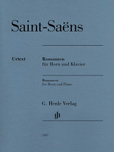 Camille Saint-Saëns - Romances for Horn and Piano by Camille Saint-Saëns. Edited by Dominik Rahmer. For Horn, Piano Accompaniment. Henle Music Folios. Softcover. 32 pages. G. Henle #HN1167. Published by G. Henle.

Camille Saint-Saëns composed his two Romances for Horn for two of the most respected French horn players of the time: Opus 67 in E major from 1866 is dedicated to Henri Chaussier; Opus 36 in F major from 1874 was written for Henri Garigue. Despite the illustrious recipients, they are not virtuosic showpieces but - as the term Romance suggests - short “Songs without words” that fully savor the typical romantic sound of the horn. Alongside the orchestral version, Saint-Saëns also prepared a piano accompaniment for chamber music performances. Due to the fact that they are not overly technically demanding the Romances are also suitable for advanced students.