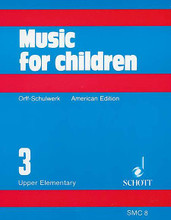 Music for Children. (Volume 3/Upper Elementary). By Carl Orff (1895-1982) and Gunild Keetman. For Orff Instruments (Vol 3). Schott. Score for Voice and/or Instruments. 352 pages. Schott Music #SMC8. Published by Schott Music.

Carl Orff devoted much of his life to music for children. His pioneering work continues under the guidance of teachers and educators in many countries. The five basic German volumes of “Music for Children” by Carl Orff and Gunild Keetman were published between 1950 and 1954. The considerable growth of Orff-Schulwerk in the United States led to the publication of the American Edition (1977) to satisfy the requirements of a different educational system and national heritage. Music for Children is a stimulating source of material for music teaching. The American Edition assembles works by all the leading contributors to the Orff movement. In three volumes, the techniques of “knowing” and “doing” are used to teach music through rhythm, melody, texture, and form. It's an unbeatable resource for music teachers! VOLUME 1 PreSchool (Pre-K to K, 80 pages). VOLUME 2 Primary (Grades 1-3, 218 pages). VOLUME 3 Upper Elementary (Grades 4-6, 342 pages).