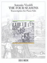 Le quattro stagioni (The Four Seasons), Op.8 Nos.1-4. (Transcribed for Piano). By Antonio Vivaldi (1678-1741). For piano. Piano. 48 pages. Ricordi #R138995. Published by Ricordi.

Vivaldi's famous set of four violin concertos certainly ranks among the all-time top ten classical favorites. This Ricordi edition, especially designed for English-speaking markets, makes the music available to keyboard players, with new music engravings. Features include an introduction about the history of The Four Seasons and translations of the four “explanatory sonnets” written by the composer about the concertos. Vivaldi's vivid indications that appear throughout the score have been translated into English. The Italian-only Ricordi edition for piano (50022190 – Le quattro stagioni) has always been a steady seller in the US. This edition in English satisfies an obvious and ready appetite for this great music.