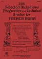 335 Selected Melodious, Progressive and Technical Studies - Book 2 arranged by Albert Andraud. For Horn. Brass Solos & Ensembles - Horn Methods/Studies. Southern Music. Studies. Grade 4. Instrumental studies book. Standard notation. 150 pages. Southern Music Company #B417. Published by Southern Music Company.

This collection of studies for the French Horn was created by two of the finest virtuoso horn players of all time; Max Pottag, Chicago Symphony Orchestra and Alber Andraud, Cincinnati Symphony Orchestra. The studies were chosen from the works of renowned teachers from around the globe. Additional studies may be found in Book 1.