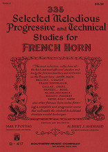 335 Selected Melodious, Progressive and Technical Studies - Book 2 arranged by Albert Andraud. For Horn. Brass Solos & Ensembles - Horn Methods/Studies. Southern Music. Studies. Grade 4. Instrumental studies book. Standard notation. 150 pages. Southern Music Company #B417. Published by Southern Music Company.

This collection of studies for the French Horn was created by two of the finest virtuoso horn players of all time; Max Pottag, Chicago Symphony Orchestra and Alber Andraud, Cincinnati Symphony Orchestra. The studies were chosen from the works of renowned teachers from around the globe. Additional studies may be found in Book 1.