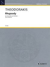 Rhapsody. (Cello and Piano Reduction). By Mikis Theodorakis (1925-). For Cello, Piano Accompaniment. String. Softcover. Schott Music #CB262. Published by Schott Music.

In nine movements after the nine muses.