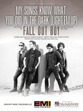 My Songs Know What You Did in the Dark (Light Em Up) by Fall Out Boy. For Piano/Vocal/Guitar. Piano Vocal. 8 pages. Published by Hal Leonard.

This sheet music features an arrangement for piano and voice with guitar chord frames, with the melody presented in the right hand of the piano part as well as in the vocal line.