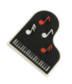 Let this magnet hold your "notes". This grand piano magnet will decorate your fridge. Black with white notes and keys. Measures 1 3/4" long x 1 15/16" wide. 