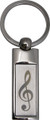 This music rectangle satin/chrome keychain with an engraved G-clef is a great trinket for any fan of music, graduate, or even just for yourself!  