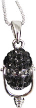 Necklace with microphone in black rhinestones.
