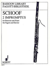 Two Impromptus. (Bassoon with Piano Accompaniment). By Manfred Schoof. For Bassoon, Piano (Bassoon). Fagott-Bibliothek (Bassoon Library). 22 pages. Schott Music #FAG25. Published by Schott Music.