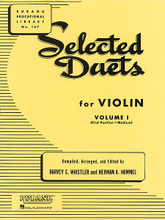 Selected Duets for Violin - Volume 1 (Medium First Position). Arranged by Herman Hummel and Harvey S. Whistler. For Violin, Violin Duet. Ensemble Collection. Grade 3. 40 pages. Rubank Publications #RUBL167. Published by Rubank Publications.

This classic series of duets is recognizable to nearly everyone who has ever studied an instrument. Duet playing is often a student's first form of ensemble experience - technique, tone quality, intonation and balance are introduced as students do one of the things they enjoy most - making music with a friend. And duet playing leads easily and naturally to competent performance in larger ensembles. These volumes written specifically for violin duet are carefully edited and bowed. (Vol. I – First Position [Medium]; Vol. II – First Position [Advanced]).