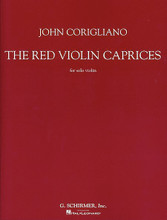 The Red Violin Caprices. (for Solo Violin). By John Corigliano (1938-). For Violin (Violin). String Solo. Movies. Difficulty: medium-difficult. Violin solo book. Introductory text. 8 pages. Duration 10m. G. Schirmer #ED4095. Published by G. Schirmer.

The Red Violin Caprices are derived from John Corigliano's music for The Red Violin, which received the 1999 Academy Award for Best Original Score. The Caprices were composed especially for Joshua Bell. 'These Caprices, composed in conjunction with the score for Francois Girard's film The Red Violin, take a spacious, troubadour-inspired theme and vary it both linearly and stylistically. These variations intentionally evoke Baroque, Gypsy, and arch-Romantic idioms as they examine the same materials (a dark, seven-chord chaconne as well as that principal theme) from differing aural viewpoints. The Caprices were created and ordered to reflect the structure of the film, in which Bussotti, a fictional 18th-century violin maker, crafts his greatest violin for his soon-to-be-born son. When tragedy claims wife and child, the grief-stricken Bussotti, in a gesture both ardent and macabre, infuses the blood of his beloved into the varnish of the instrument. Their fates thus joined, the violin travels across three centuries through Vienna, London, Shanghai and Montreal, passing through the hands of a doomed child prodigy, a flamboyant virtuoso, haunted Maoist commissar, and at last a willful Canadian expert, whose own plans for the violin finally complete the circle of parent and child united in art.' - John Corigliano.