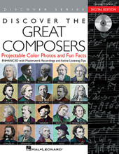 Discover the Great Composers: Digital W/Recordings. (Projectable Color Photos, Fun Facts and Masterwork Recordings). Teacher CD-ROM. Expressive Art (Choral). DVD & CD_Rom. Published by Hal Leonard.

Discover the Great Composers Series has gone DIGITAL! Now you can explore the lives and music of twenty of the greatest composers from the Renaissance Period to the 20th Century with interactive projection and sound! Capture your students' imaginations with full-color photos and illustrations, short biographies and interesting fun facts, all set in a user-friendly PDF format that uses Adobe Reader 9.0 or higher. This ENHANCED version also features twenty carefully chosen recordings, so your students can experience a representative masterwork by each composer. The recordings are embedded into the projected file, so you can listen and watch with a single click! A variety of listening ideas and assessments are also included to keep your students actively involved. Whether you use an interactive whiteboard, or a projection system and your computer, the learning possibilities are endless! Suggested for Grades 4-8.