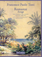 Francesco Paolo Tosti - Romanze. ((Songs) High Voice and Piano). By Francesco Paolo Tosti (1846-1916). For Piano, High Voice. Vocal Collection. Softcover with CD. 84 pages. Ricordi #R139837. Published by Ricordi.

This collection includes English translations for the 18 songs: Aprile • Ave Maria • Ideale • Luna d'estate • Malìa • Mattinata • La mia canzone! • Non t'amo più! • Penso! • Il pescatore canta • Ridonami la calma! • La serenata • Sogno • Tormento! • Tristezza • L'ultima canzone • L'ultimo bacio • Vorrei morire!