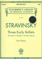 Three Early Ballets - The Firebird, Petrushka, The Rite Of Spring. (Piano Solo). By Igor Stravinsky (1882-1971). For Piano. Piano Collection. 20th Century. SMP Level 10 (Advanced). Collection. Introductory text and piano reduction (does not include words to the songs). 188 pages. G. Schirmer #LB1978. Published by G. Schirmer.

This edition brings together - for the first time - the three early ballets of Igor Stravinsky in versions for solo piano. Intended as both virtuoso performance pieces as well as study aids for musicians, they have been carefully proofread against the orchestral scores to insure that they agree in detail. Pretrushka contains all of the music in the original 1911 version, The Firebird is a transcription of the full-length 1910 ballet and The Rite of Spring is presented in a revised form of the well-known Leyetchkiss transcription.

About SMP Level 10 (Advanced) 

Very advanced level, very difficult note reading, frequent time signature changes, virtuosic level technical facility needed.