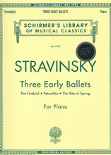 Three Early Ballets - The Firebird, Petrushka, The Rite Of Spring. (Piano Solo). By Igor Stravinsky (1882-1971). For Piano. Piano Collection. 20th Century. SMP Level 10 (Advanced). Collection. Introductory text and piano reduction (does not include words to the songs). 188 pages. G. Schirmer #LB1978. Published by G. Schirmer.

This edition brings together - for the first time - the three early ballets of Igor Stravinsky in versions for solo piano. Intended as both virtuoso performance pieces as well as study aids for musicians, they have been carefully proofread against the orchestral scores to insure that they agree in detail. Pretrushka contains all of the music in the original 1911 version, The Firebird is a transcription of the full-length 1910 ballet and The Rite of Spring is presented in a revised form of the well-known Leyetchkiss transcription.

About SMP Level 10 (Advanced) 

Very advanced level, very difficult note reading, frequent time signature changes, virtuosic level technical facility needed.