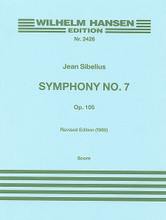 Symphony No. 7 Op. 105 by Jean Sibelius (1865-1957). For Orchestra (Score). Music Sales America. 20th Century. 76 pages. Edition Wilhelm Hansen #WH18658. Published by Edition Wilhelm Hansen.

A symphony in one movement, composed by Jean Sibelius (1865-1957) in 1924. The work lasts approximately 22 minutes.