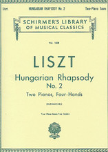 Hungarian Rhapsody No. 2 - Two Pianos, Four Hands (Piano Duet). By Franz Liszt (1811-1886). Arranged by Richard Kleinmichel. For Piano, 2 Pianos, 4 Hands. Piano. Classical Period. Difficulty: medium. Set of performance parts (includes two copies score). Full score notation. 56 pages. G. Schirmer #LB1568. Published by G. Schirmer.

Two Pianos, Four Hands. Includes set of parts for each player.