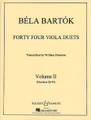 44 Duets - Volume 2 (Nos. 26-44) (Volume II). By Bela Bartok (1881-1945). Arranged by William Primrose. For Viola Duet. Boosey & Hawkes Chamber Music. 20th Century and Hungarian. Difficulty: medium-difficult. Viola duet book. Standard notation. 32 pages. Boosey & Hawkes #M051490042. Published by Boosey & Hawkes.