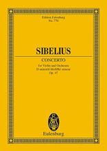 Violin Concerto, Op. 47. (in D Minor). By Jean Sibelius (1865-1957). For Orchestra, Violin (Study Score). Eulenburg Taschenpartituren (Pocket Scores). Study Score. 67 pages. Eulenburg (Schott Music) #ETP770. Published by Eulenburg (Schott Music).