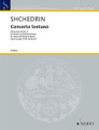 Concerto Lontano. (Concerto No. 6 for Piano and Orchestra (piano reduction) - 2 Pianos). By Rodion Shchedrin (1932-). For Piano Duet, 2 Pianos, 4 Hands. Piano. Piano Reduction for 2 Pianos. 64 pages. Schott Music #ED9654. Published by Schott Music.

With his five piano concertos, his sonatas and 24 preludes and fugues, Rodion Shchedrin is one of the most eminent composers of piano music of our time. A gifted pianist, he has given the first performances of most of his works himself. This concerto was written in honour of Bella Davidovich, to celebrate her 75th birthday. Her lyrical, elegant playing shows its influence in the character of the composition, with the “lontano” of the title being expressed in the frequent use of echo effects.