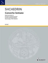 Concerto Lontano. (Concerto No. 6 for Piano and Orchestra (piano reduction) - 2 Pianos). By Rodion Shchedrin (1932-). For Piano Duet, 2 Pianos, 4 Hands. Piano. Piano Reduction for 2 Pianos. 64 pages. Schott Music #ED9654. Published by Schott Music.

With his five piano concertos, his sonatas and 24 preludes and fugues, Rodion Shchedrin is one of the most eminent composers of piano music of our time. A gifted pianist, he has given the first performances of most of his works himself. This concerto was written in honour of Bella Davidovich, to celebrate her 75th birthday. Her lyrical, elegant playing shows its influence in the character of the composition, with the “lontano” of the title being expressed in the frequent use of echo effects.