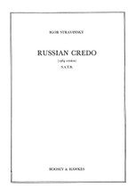 Credo. (1964 Version). By Igor Stravinsky (1882-1971). For Choral, Chorus (SATB). Boosey & Hawkes Sacred Choral. 12 pages. Boosey & Hawkes #M060026997. Published by Boosey & Hawkes.

Text in Russian.