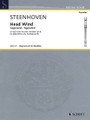 Head Wind. (Treble Recorder Solo, Ventilator ad lib.). By Karel van Steenhoven. For Treble Recorder, Woodwind Duet. Woodwind. Softcover. 12 pages. Schott Music #OFB217. Published by Schott Music.

'Head Wind' is a story about movements of the air, wind, inhaling and exhaling and their relations to the sound of the flute. The work has been conceived as a duet with a fan: During the performance, the fan generates a flutter-tongue-like tremolo in the flute sound, scatters or hides sounds or even destroys them when they hit the labium of the flute. With his/her own movements on the stage, hand gestures or body postures, the player can cause effects and perform the music theatrically. However, the music has been composed independently from the use of a fan so that it is a perfectly convincing solo piece, even without the latter.