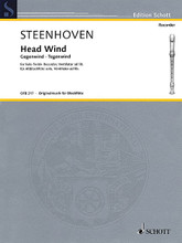 Head Wind. (Treble Recorder Solo, Ventilator ad lib.). By Karel van Steenhoven. For Treble Recorder, Woodwind Duet. Woodwind. Softcover. 12 pages. Schott Music #OFB217. Published by Schott Music.

'Head Wind' is a story about movements of the air, wind, inhaling and exhaling and their relations to the sound of the flute. The work has been conceived as a duet with a fan: During the performance, the fan generates a flutter-tongue-like tremolo in the flute sound, scatters or hides sounds or even destroys them when they hit the labium of the flute. With his/her own movements on the stage, hand gestures or body postures, the player can cause effects and perform the music theatrically. However, the music has been composed independently from the use of a fan so that it is a perfectly convincing solo piece, even without the latter.