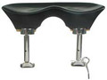 Flesch Violin Chinrest- Ebony with hump, Chrome Hill hardware