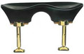 Flesch Violin Chinrest- Ebony with Hump, Gold Hill hardware