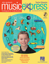 The Song of Life, Vol. 13 No. 1 - August/September 2012 (Teacher Magazine/CD). By Jake Shimabukuro and The Beatles. By Henry Mancini, John Higgins, John Jacobson, Mac Huff, and Roger Emerson. Arranged by Emily Crocker and Mark A. Brymer. Teacher Magazine w/CD. Music Express. Published by Hal Leonard.

Songs: The Song of Life * Twist and Shout (The Beatles) * Adios Muchachos * It's a Small World * Icka Backa Soda Cracker * Jake Shimabukuro.

Listening Lab: The Pink Panther Theme (Henry Mancini).

Musical Planet: Argentina.

Teacher Magazine contains Lesson Plans correlated to the National Standards, and 1 Enhanced Audio CD that includes PDFs of selected content.