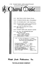 In Silent Night. (SATB a cappella). By Mitchell Southall. For Choral, Vocal (SATB). Willis. 8 pages. Willis Music #J106. Published by Willis Music.

This deceptively simple choral work by African-American composer Mitchell Southall (1922-1989) is surely one of the most beautiful Christmas pieces ever composed.

Minimum order 6 copies.