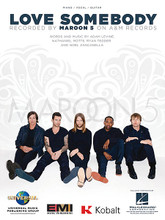 Love Somebody by Maroon 5. For Piano/Vocal/Guitar. Piano Vocal. 8 pages. Published by Hal Leonard.

This sheet music features an arrangement for piano and voice with guitar chord frames, with the melody presented in the right hand of the piano part as well as in the vocal line.