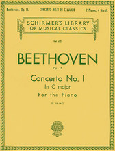 Concerto No. 1 in C Major, Op. 15 - 2 Pianos, 4 Hands (Piano Duet). By Ludwig van Beethoven (1770-1827). Arranged by Franz Kullak. For Piano, 2 Pianos, 4 Hands. Piano. Senior Class piece for the Piano Concerto event with the National Federation of Music Clubs (NFMC) Festivals Bulletin 2008-2009-2010. Classical Period. SMP Level 10 (Advanced); NFMC Level: Senior Class. Piano duet book (2 copies needed for performance). Full score notation and performance notes. 88 pages. G. Schirmer #LB621. Published by G. Schirmer.

Two Pianos, Four Hands. 2 Copies needed to perform.

About SMP Level 10 (Advanced) 

Very advanced level, very difficult note reading, frequent time signature changes, virtuosic level technical facility needed.