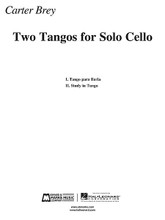 Two Tangos For Solo Cello by Carter Brey. For Cello. E.B. Marks. 8 pages. Published by Edward B. Marks Music.

The celebrated cello virtuoso Carter Brey made his foray into musical composition on a 1997 tour of Buenos Aires with the New York Philharmonic, and the result is Two Tangos for Solo Cello, which he enjoys playing as encores on his recitals. They are unapologetically in the mold of Astor Piazzolla, whom Brey had encountered several years earlier and was deeply influenced by.