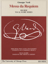 Messa di Requiem (Vocal Score). By Giuseppe Verdi (1813-1901). Edited by Yossele Rosenblatt. For Choral, Piano, Vocal (Score). Choral Large Works. 338 pages. Ricordi #RCP134164. Published by Ricordi.

Critical Edition.