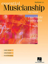 Essential Musicianship for Band - Ensemble Concepts. (Baritone T.C.). For Baritone T.C.. Essential Musicianship Band. Softcover. 40 pages. Published by Hal Leonard.

Introducing the first-ever curriculum for high school band! Essential Musicianship for Band is the perfect tool to assist your ensemble in developing the skills needed to read, rehearse, and perform band repertoire with precision and artistry. Using proven methods for superior sound production and ensemble technique, your students will transform printed notes into a meaningful musical experience. Fits easily into the traditional concert band setting.