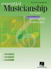 Ensemble Concepts for Band - Fundamental Level. (Tenor Saxophone). For Concert Band, Mixed Woodwind Ensemble. Essential Musicianship Band. Softcover. 16 pages. Published by Hal Leonard.

The highly acclaimed ensemble method by Eddie Green, John Benzer and David Bertman is now available for beginning and intermediate musicians. Ensemble Concepts – Fundamental Level is designed to help young ensembles to acquire solid performance skills while also learning overall musicianship. The exercises fit easily into your warm-up routine, so you don't have to sacrifice musicianship for the sake of the “nuts and bolts” learning all young musicians need. Every aspect of ensemble development is introduced individually, in developmental order, then combined for more advanced practice.
