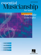 Ensemble Concepts for Band - Intermediate Level. (Percussion). For Concert Band, Mixed Woodwind Ensemble. Essential Musicianship Band. Softcover. 32 pages. Published by Hal Leonard.

The highly acclaimed ensemble method by Eddie Green, John Benzer and David Bertman is now available for beginning and intermediate musicians. Ensemble Concepts – Fundamental Level is designed to help young ensembles to acquire solid performance skills while also learning overall musicianship. The exercises fit easily into your warm-up routine, so you don't have to sacrifice musicianship for the sake of the “nuts and bolts” learning all young musicians need. Every aspect of ensemble development is introduced individually, in developmental order, then combined for more advanced practice.