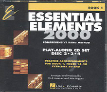 Essential Elements 2000, Book 1 (Winds/Brass) - Play Along Trax - Discs 2, 3 & 4. For Concert Band. Essential Elements 2000. Instructional and Play Along. Accompaniment CDs only (3-disc set). Published by Hal Leonard.

Essential Elements was the major breakthrough for beginning band methods in the '90s. Now Essential Elements 2000 will take band programs into the next millennium! EE2000 features:* A CD featuring a professional soloist in every Student Book 1 * Great performance music with planned first concert. * Even more great tunes, motivating students to practice and stay in band. * Special Rubank! Studies * Better pacing, sequencing and reinforcement. * Theory, history and creativity exercises integrated into each student book.