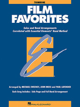 Film Favorites - Trombone (Trombone). Arranged by John Moss, Michael Sweeney, and Paul Lavender. For Concert Band, Trombone. Hal Leonard Essential Elements Band Folios. Movies and Instructional. Grade 1-1.5. Instrumental solo/ensemble book. Solo part, harmony part and standard notation. 24 pages. Published by Hal Leonard.

As a follow up to the popular Movie Favorites, this eagerly awaited new collection features the hottest movie themes arranged for full band or individual soloists (with optional accompaniment CD - 860139). In the student books, each song includes a page for the full band arrangement as well as a separate page for solo use. Includes Pirates of the Caribbean * My Heart Will Go On * The Rainbow Connection * and more.