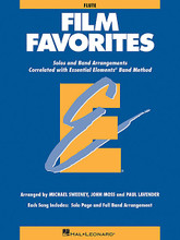 Film Favorites - Flute (Flute). Arranged by John Moss, Michael Sweeney, and Paul Lavender. For Concert Band, Flute. Hal Leonard Essential Elements Band Folios. Movies and Instructional. Grade 1-1.5. Instrumental solo/ensemble book. Solo part, harmony part and standard notation. 24 pages. Published by Hal Leonard.

As a follow up to the popular Movie Favorites, this eagerly awaited new collection features the hottest movie themes arranged for full band or individual soloists (with optional accompaniment CD - 860139). In the student books, each song includes a page for the full band arrangement as well as a separate page for solo use. Includes Pirates of the Caribbean * My Heart Will Go On * The Rainbow Connection * and more.