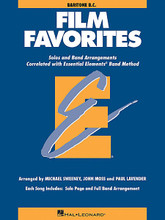 Film Favorites - Baritone B.C. (Baritone B.C.). Arranged by John Moss, Michael Sweeney, and Paul Lavender. For Baritone, Concert Band. Hal Leonard Essential Elements Band Folios. Movies and Instructional. Grade 1-1.5. Instrumental solo/ensemble book. Solo part, harmony part and standard notation. 24 pages. Published by Hal Leonard.

As a follow up to the popular Movie Favorites, this eagerly awaited new collection features the hottest movie themes arranged for full band or individual soloists (with optional accompaniment CD - 860139). In the student books, each song includes a page for the full band arrangement as well as a separate page for solo use. Includes Pirates of the Caribbean * My Heart Will Go On * The Rainbow Connection * and more.