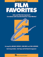 Film Favorites - Keyboard Percussion (Keyboard Percussion). Arranged by John Moss, Michael Sweeney, and Paul Lavender. For Concert Band, Keyboard. Hal Leonard Essential Elements Band Folios. Movies and Instructional. Grade 1-1.5. Instrumental accompaniment book. Solo part, harmony part and standard notation. 25 pages. Published by Hal Leonard.

As a follow up to the popular Movie Favorites, this eagerly awaited new collection features the hottest movie themes arranged for full band or individual soloists (with optional accompaniment CD - 860139). In the student books, each song includes a page for the full band arrangement as well as a separate page for solo use. Includes Pirates of the Caribbean * My Heart Will Go On * The Rainbow Connection * and more.