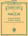 Practical Method of Italian Singing (Mezzo-Soprano (Alto) or Baritone, Book/CD). By Nicola Vaccai (1790-1848). Edited by John Glen Paton. For Voice. Vocal Method. Book with CD. 48 pages. G. Schirmer #LIB1910-B. Published by G. Schirmer.

These famous methods are now available with a CD of piano accompaniments. In addition, the enhanced CD also includes tempo adjustment software for CD-ROM computer use.
