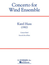 Concerto for Wind Ensemble by Karel Husa (1921-). For Concert Band. G. Schirmer Band/Orchestra. Grade 6. Published by G. Schirmer.

Commissioned by the Michigan State University Alumni Band, this three movement work by Pulitzer Prize-winning composer Karel Husa was the winner of the first Louis Sudler International Wind Band Composition Competition in 1983. Previously available only in rental, we are proud to offer this important work for publication.

A note from the composer: Divided into three movements, this work is a display of virtuoso passages given to solo instruments as well as to the groups of the ensemble. In the Fanfare of the first movement, the brass section “concertizes” in groups of four brass quintets (2 trumpets, horn, trombone and tuba or baritone), spread from left to right in back. The saxophones (S, A, T, B) are placed in front of the brass quintets, and the woodwinds occupy the front of the stage, with percussion on the left and right side. These groups, like the brass quintets, play in the concertante style, particularly in the first and last movements. At the same time, each movement contains individual solo passages (for example, timpani and flute in Movement I – “Drum Ceremony” and English horn and other low woodwinds in Movement II – “Elegy”). The composition of this piece was prompted by the excellence of wind and percussion players today, and by the incredible growth of wind ensembles, orchestras, and bands in the last 25 years. It is intended for their enjoyment.