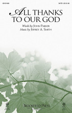 All Thanks to Our God by Jeffrey A. Smith. For Choral (SATB). Brookfield Choral Series. 8 pages. Published by Brookfield Press.

Uses: General, Trinity Sunday

Scripture: I Corinthians 2:6-16; I Peter 1:3-5; Revelation 7:9-12

This buoyant and joyful song of thanks has three verses, one each to Father, Son and Spirit, making it an excellent choice for any time of year, and especially for Trinity Sunday. Set with a lively 6/8 feel, this piece will work equally well with piano or with the light Celtic-sounding consort. Score and parts (fl, fdl, ac gtr, perc) available as a digital download.

Minimum order 6 copies.
