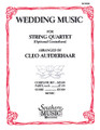 Wedding Music (String Quartet Full Score). Arranged by Cleo Aufderhaar. For String Quintet. String Solos & Ensembles - String Quartet. Southern Music. Grade 4. 40 pages. Southern Music Company #B458SC. Published by Southern Music Company.

This extraordinary collection of wedding favorites is the perfect solution for wedding planners looking for just the right music for that upcoming wedding ceremony. The arrangements are appropriate for the string quartet of for strong orchestra. The optional contrabass part provides additional flexibility. Selections include: Aria (Handel) * Bridal Chorus (Wagner) * Wedding March (Mendelssohn) * Trumpet Voluntary (Clarke) * Largo from “Winter” (Vivaldi) * Rigaudon (Campra) * Theme from 1st Symphony (Brahms) * March (Mozart) * Trumpet Tune (Purcell) * Canon (Pachelbel) * Jesu Joy of Man's Desiring (Bach) * Allegro from “Winter” (Vivaldi).