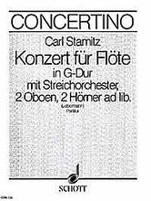 Concerto G Major Op. 29. (Score). By Carl Stamitz (1745-1801). For Orchestra (Score). Concertino (Chamber Orchestra). Score. 42 pages. Schott Music #CON136. Published by Schott Music.